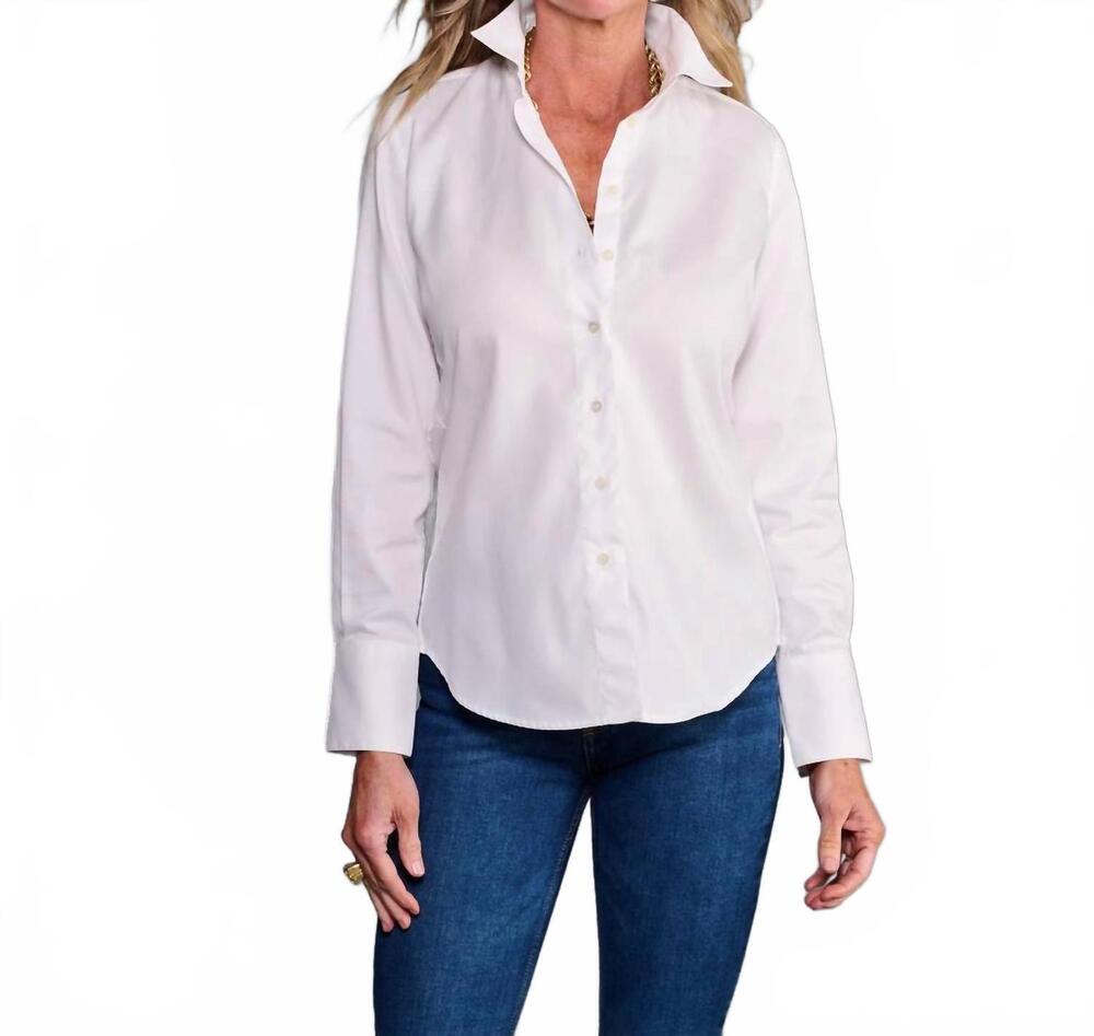 NEW CLARIDGE + KING great shirt in crisp white pinpoint
